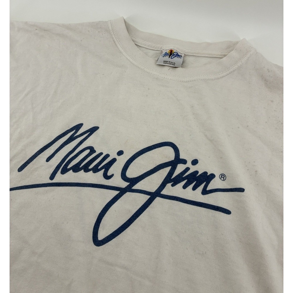 VNTG 90s Maui Jim Sunglasses Shirt Parrot White Long Sleeve Sz 2XL Made In USA - Picture 2 of 9